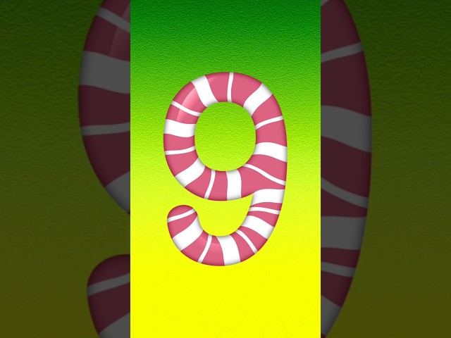 9 to Zero Green & Candy Numbers #countdown #timer #shorts