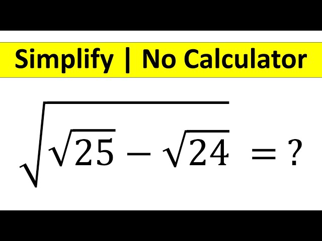 A Nice Square Root Math Simplification | No Calculator 📵 | Math Olympiad |You Should Know this Trick