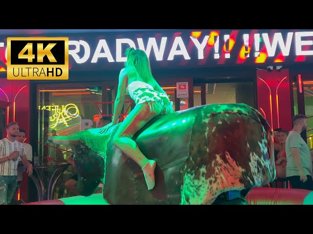 🐂 Bull Riding in Benidorm | Girls on Mechanical Bull | Night Adventures