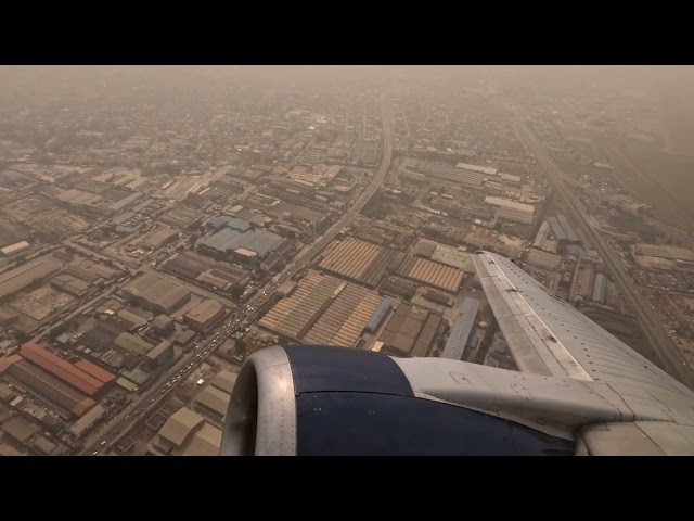 Airpeace Boeing 737-300 takeoff roll from Lagos to Chinua Achebe Airport