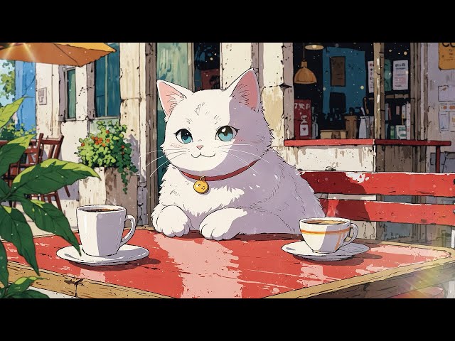 Spring Cafe Vibes ☕ Lofi Cat Music ☕ Morning Lofi Songs To Start Your Day With Positive Energy