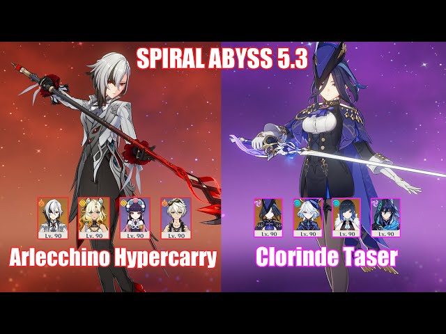 C0 Arlecchino Hypercarry & C0 Clorinde Taser | Spiral Abyss 5.3 | Genshin Impact