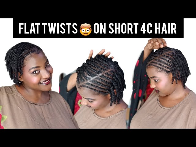 Elegant protective hairstylesFlattwists on short 4c natural hair// TUTORIAL @AdannaMadueke #viral