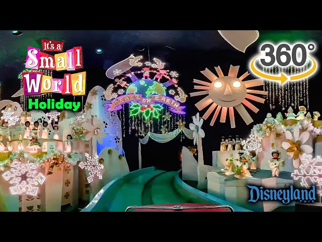 VR 360 It's a Small World Holiday Overlay On Ride POV Disneyland 2025 01 14