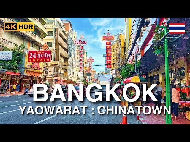 CHINATOWN BANGKOK Walking Tour | Vibrant Busy Thailand Walk | 4K HDR