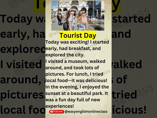 A Day in the Life of a Tourist | Listen and Repeat After Me #shorts #english #story #tourism