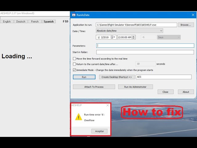 How to fix the error in AES Run-Time error 6 Overflow #MFS #fs9 #fsx #AES #Error #runtime