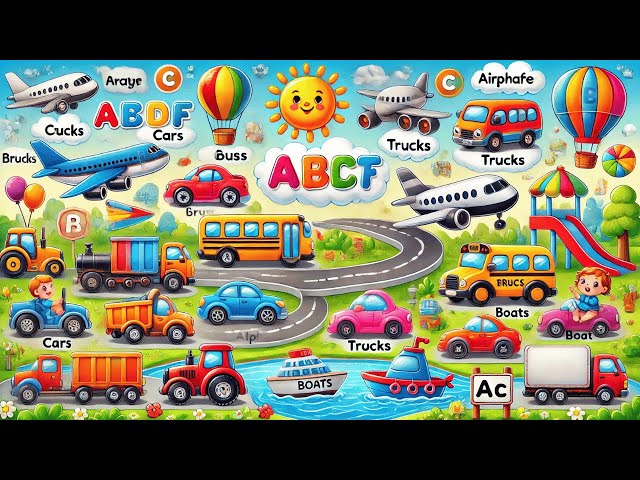 ABC Vehicles Song for Toddlers – Learn Phonics and Alphabet Letters with Fun!