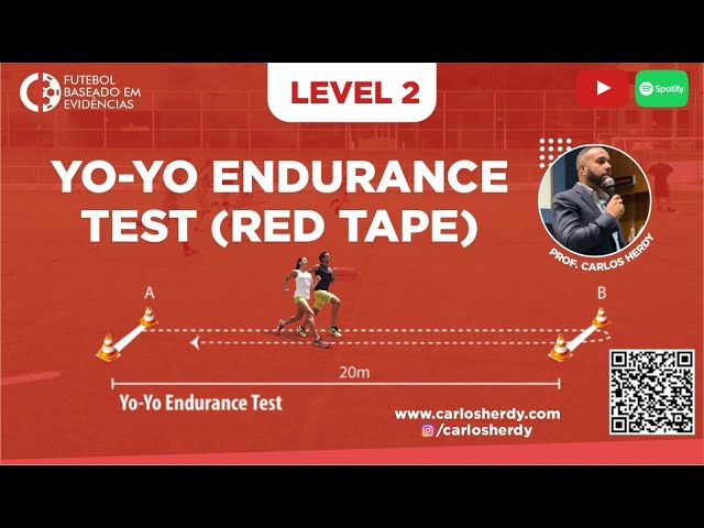 YOYO TESTE - ENDURANCE NÍVEL 02 (20m) - Yo Yo endurance test red tape level 2