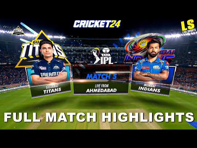 MI vs GT 5th Match IPL 2024 full Highlights - Cricket 24 (Part 1) #giveaway