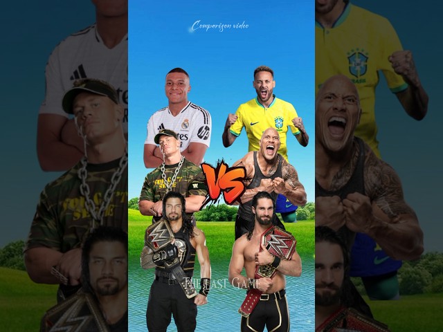 Mbappe, Jhon Cena, Roman Reigns Vs Neymer, The Rock, Seth Rollins 💥 #wwe #shorts