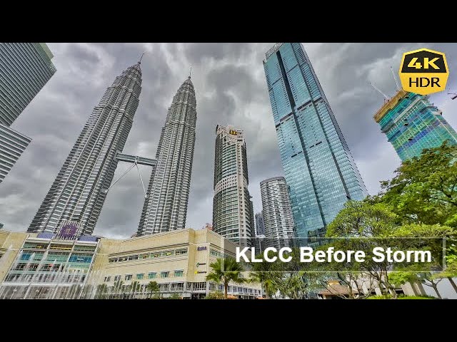 KLCC Park Before the Storm [4K HDR 60fps] Kuala Lumpur, Malaysia