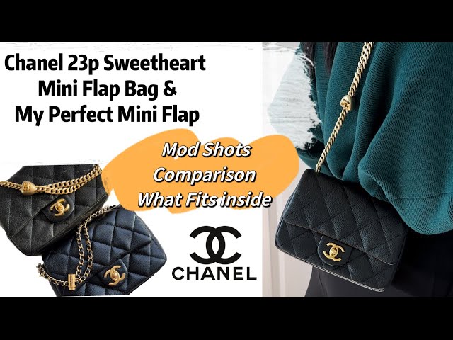 CHANEL 23P MINI FLAP BAG & MY PERFECT MINI | MOD SHOTS | COMPARISON | MEASUREMENT I WHAT FITS INSIDE