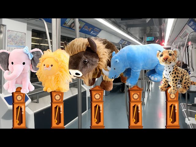 Hickory Dickory Dock Kawaii Plush Doll Animals Crash! 🕰️🐆| Super Simple Songs | For Baby 0-2 Years👶🏻