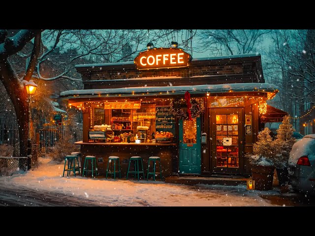 Relaxing Winter Jazz ☕ Cozy Coffee Shop Ambience & Smooth Jazz Instrumental for a Positive Mood ✨