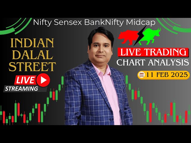 11 Feb NIFTY 50 SENSEX BANKNIFTY MIDCPNIFTY #live #analysis #nifty #livetrading #sensex #sharemarket