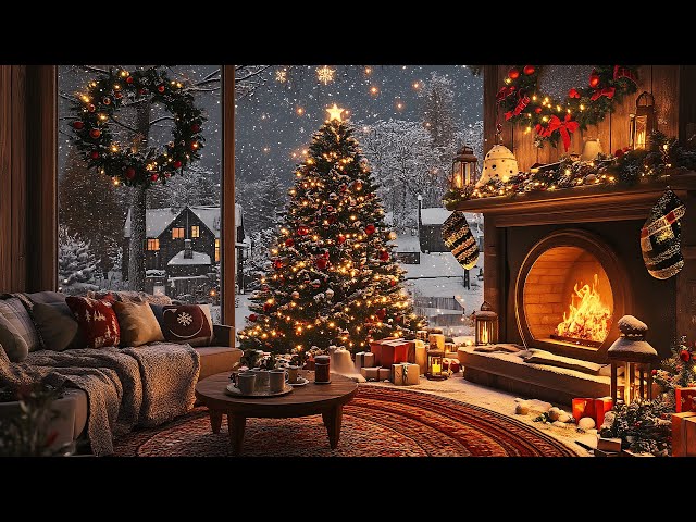 Festive Relaxation 🎄 Warm Christmas Jazz and Fireplace Sounds for a Calm Holiday 🎁