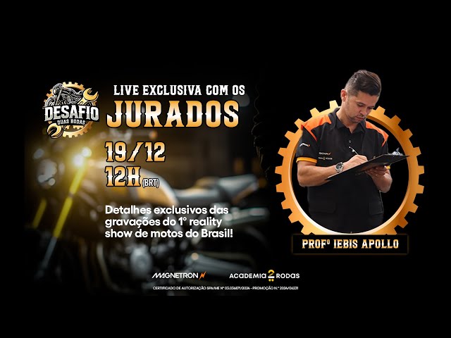 🚨 Live Exclusiva com os Jurados Desafio 2 Rodas | Prof. Iebis Apollo