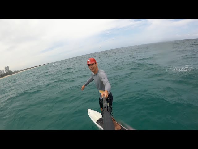 SUP Foil Downwinding: Gold Coast with a South East wind