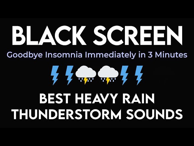 Beat Insomnia & Tinnitus in 5 MINUTES | Heavy Rain And Thunder sounds | Relieve Stress & Anxiety