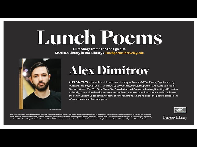 Lunch Poems - Alex Dimitrov