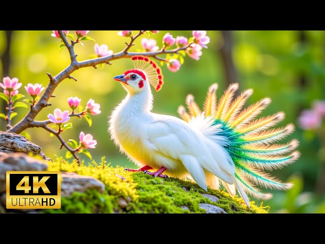 Bird Paradise 4K HD | Colorful Birds | Soothing Bird Songs & Healing Music (Dynamic Colors)