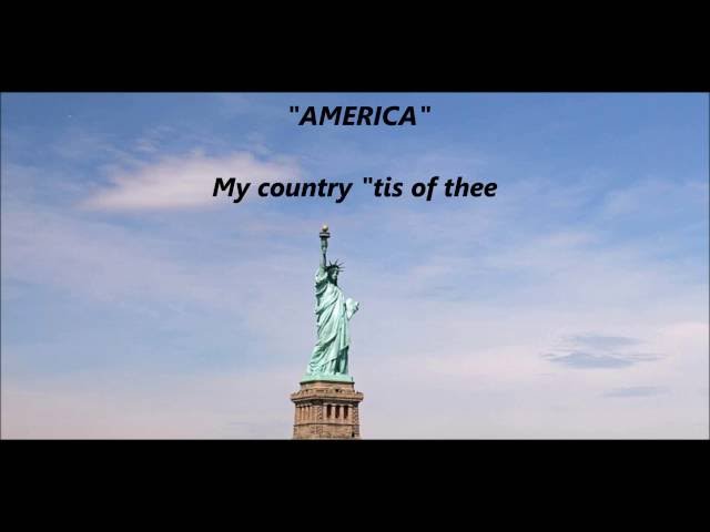 AMERICA My Country 'Tis of Thee Lyrics Words text Patriotic Veteran Memorial Day July 4th Sing-along