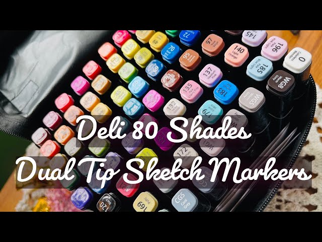 Unboxing Deli 80 Shades Dual Tip Sketch Markers