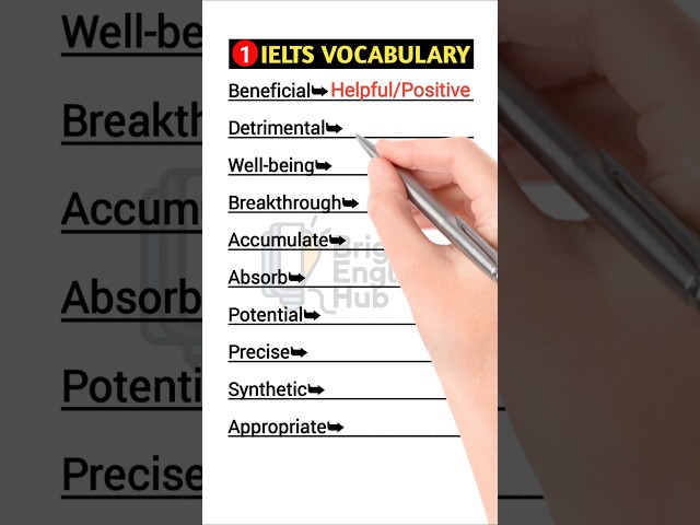 Top 10 IELTS Vocabulary Words You MUST Know! 🚀 #shorts #ielts #englishtips