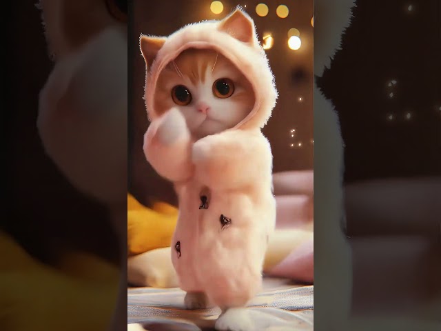 Cute Baby Cat Dancing 🥰 #cute #cat #midjourney #funny #baby