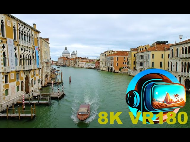 Ponte dell'Accademia is one of the four bridges over the Grand Canal in Venice 8K 4K VR180 3D Travel