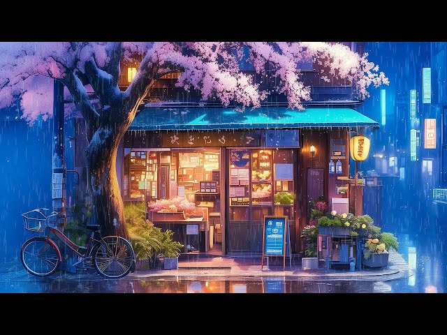 봄 비오는 밤의 일본 상점 ☀ Pluviophile Lofi ☀ 잠이 잘 오는 비오는 로피 노래