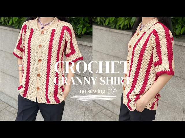 Crochet Hexagon Shirt With Collar | Crochet Men Shirt | Crochet With Hannah