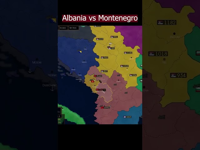 Albania vs Montenegro #map #ageofhistory2ii #history #ageofhistory2 #ageofhistory #europe #geography