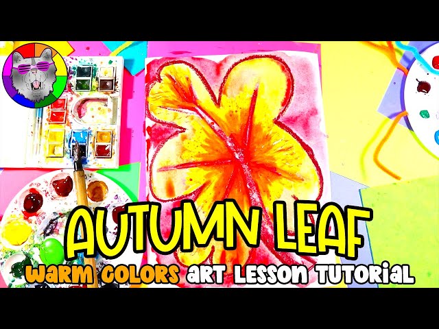 Make a Warm Colors Autumn Leaf Artwork with this Art Lesson Tutorial | Ms Artastic