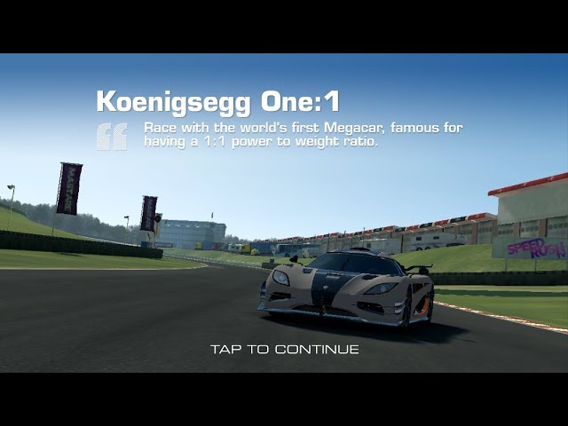 REAL RACING 3–EXCLUSIVE SERIES–KOENIGSEGG ONE:1 [STAGES 1 TO 9]