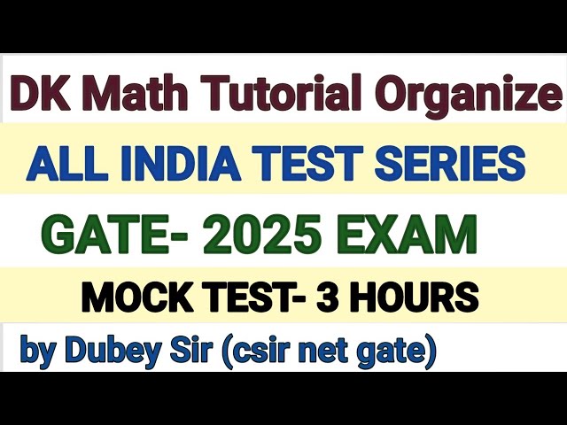 Mock test for GATE-Exam2025. All India Test Series. FLT of Three Hours. by Dubey Sir.