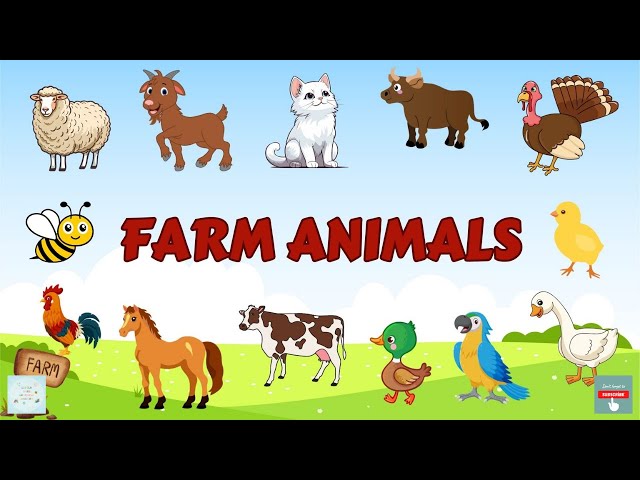 Farm Animals for Kids|Learn Farm Animals Names in English|Kids Vocabulary|