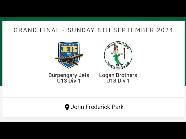 U13s Div 1 Grand Final Burpengary Jets Vs Logan brothers