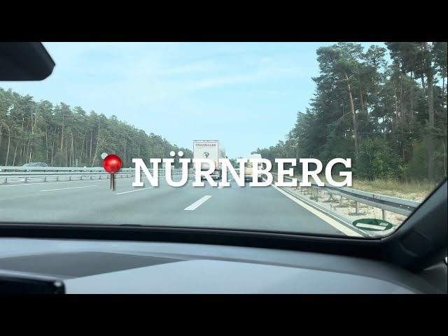 4K | Nuremberg (Nürnberg), Germany (driving on the German Autobahn)