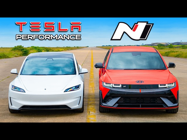 New Tesla Model 3 Performance v Hyundai IONIQ 5 N: DRAG RACE