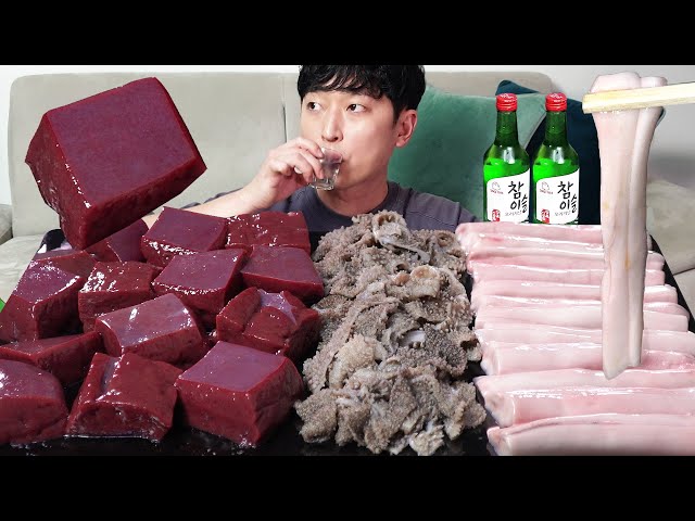 Raw liver and beef spine! Fresh food MUKBANG REALSOUND ASMR EATINGSHOW