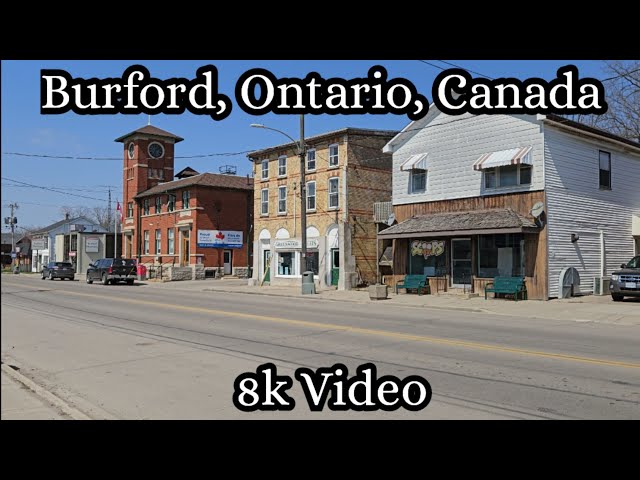 Burford, Ontario, Canada Walking Tour (Unedited 8k Video)