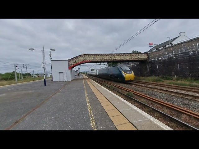 Penny the Pendolino Avanti train passing Carstairs at 2021-09-04 at 1736 in VR180