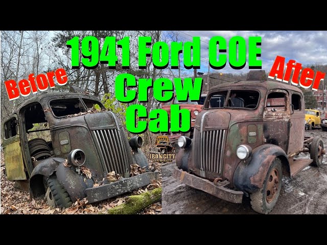 So satisfying, cleaning up a 1941 Ford COE Crew Cab, Military tow truck turned Bell Telephone truck.