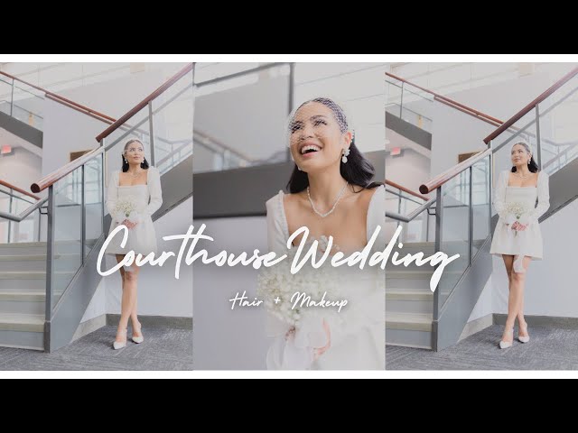 Courthouse Wedding hair & makeup tutorial 🤍