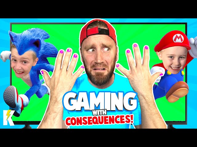 DadCity gets Pretty! Gaming with Consequences: Mario and Sonic Olympics Edition | KIDCITY