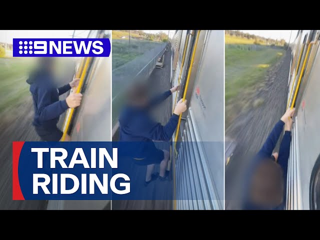 Teens warned against dangerous train riding trend | 9 News Australia