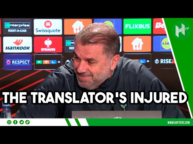 Even the translator's INJURED! | Ange Postecoglou | Hoffenheim v Tottenham