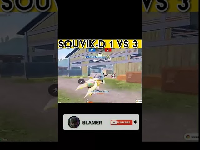 😮Souvik-D 1vs3 with conqurier players watch till end😱 @SOUVIKDLIVE1 @SOUVIKD1 #shorts #short